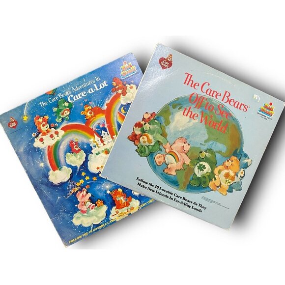 Kids Stuff Records & Tapes Other - The Care Bears Adventures In Care-A-Lot Records & Off To See The World Vinyl Lp
